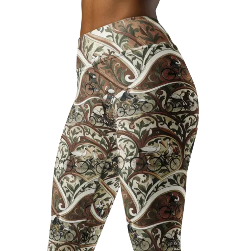 Storks in Motion on a Yoga Leggings