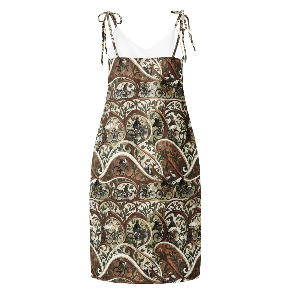 Storks in Motion on Slip Dress — Back