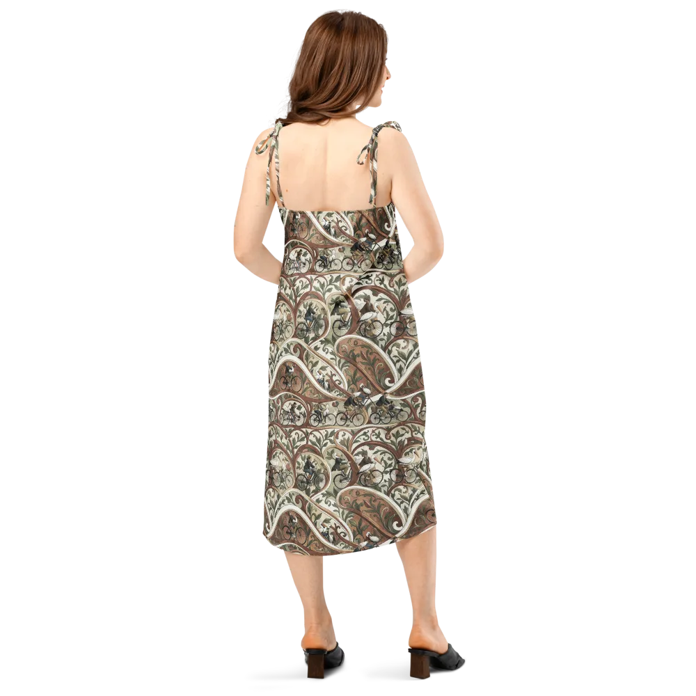 Storks in Motion on Slip Dress — Back