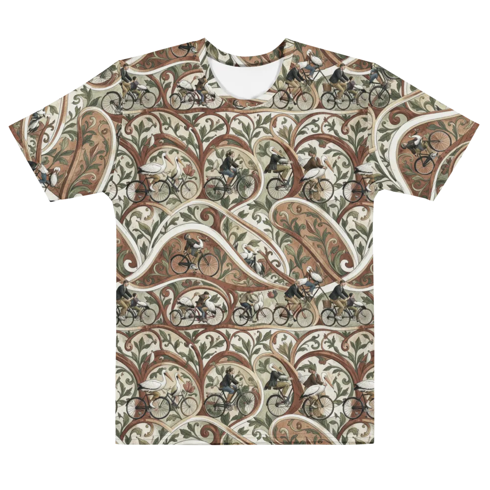 Storks in Motion on Men's Cotton Crew Neck T-Shirt — Front