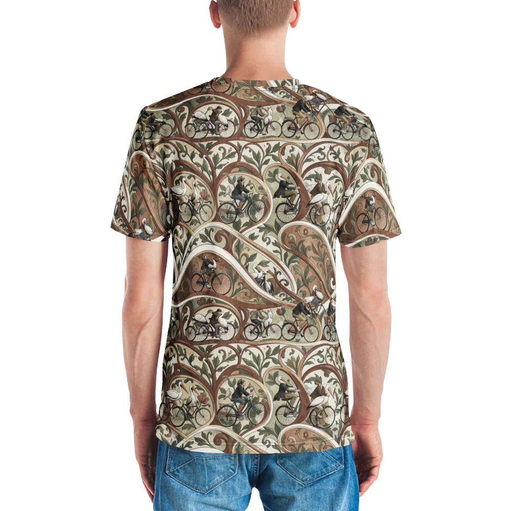 Storks in Motion on Men's Crew Neck T-Shirt — Back