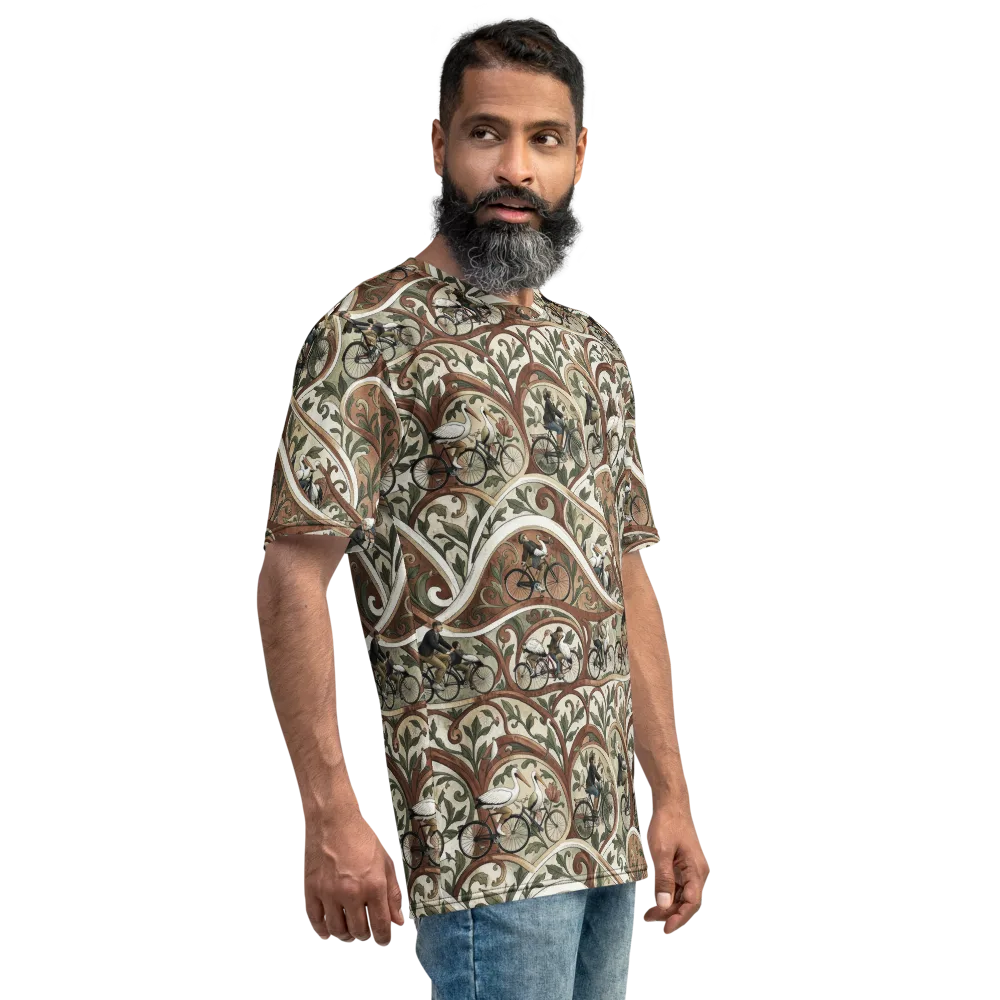 Storks in Motion on Men's Crew Neck T-Shirt — Right