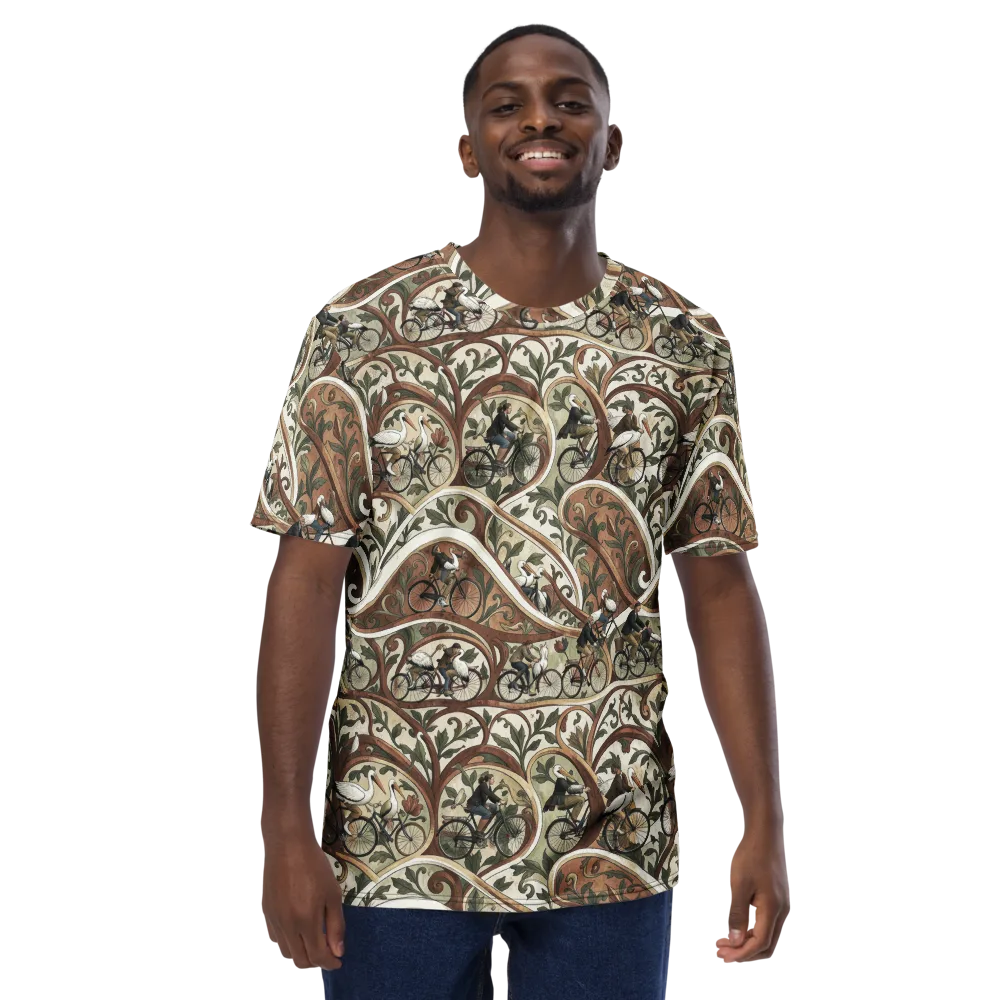 Storks in Motion on Men's Crew Neck T-Shirt — Front