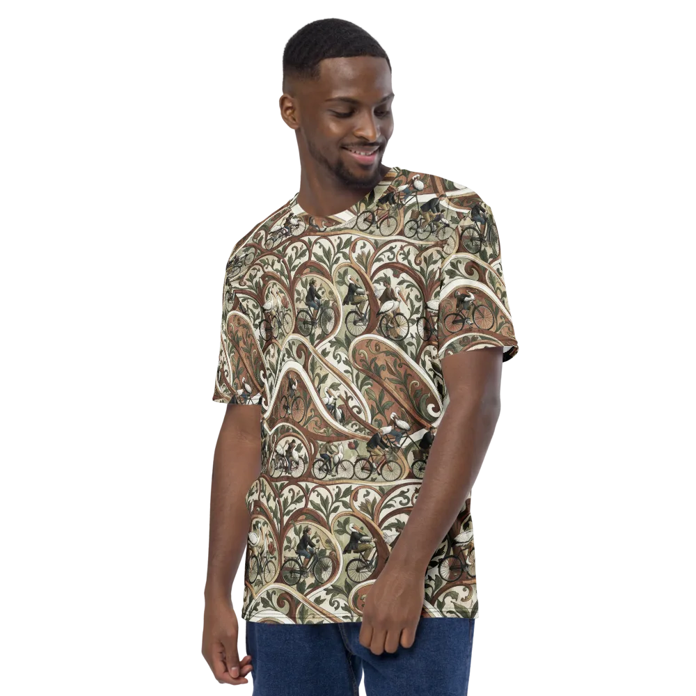 Storks in Motion on Men's Crew Neck T-Shirt — Left