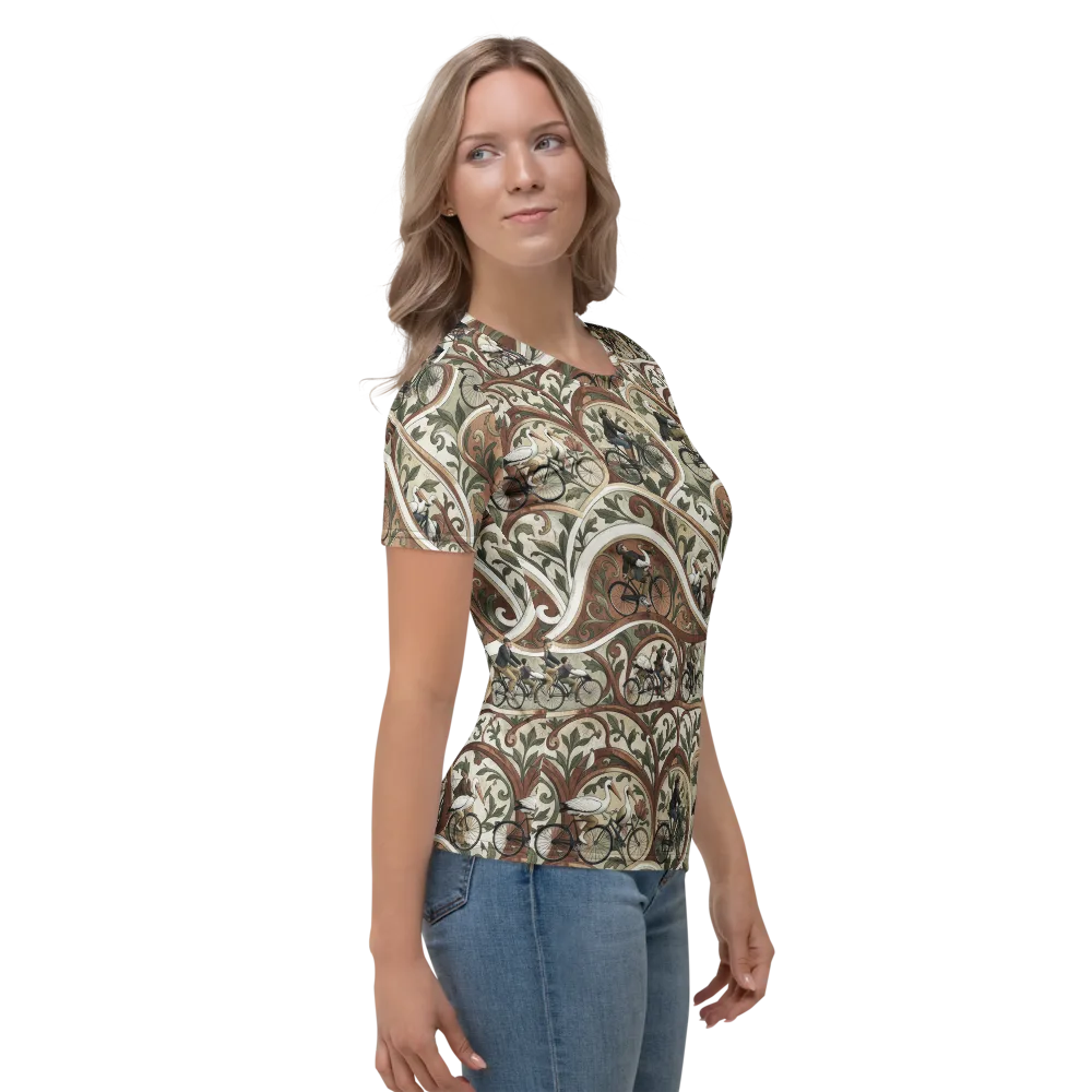 Storks in Motion on Women's Crew Neck T-Shirt — Right