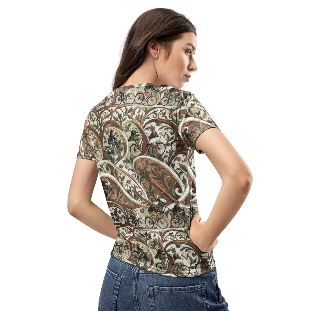 Storks in Motion on Women's Crew Neck T-Shirt — Back