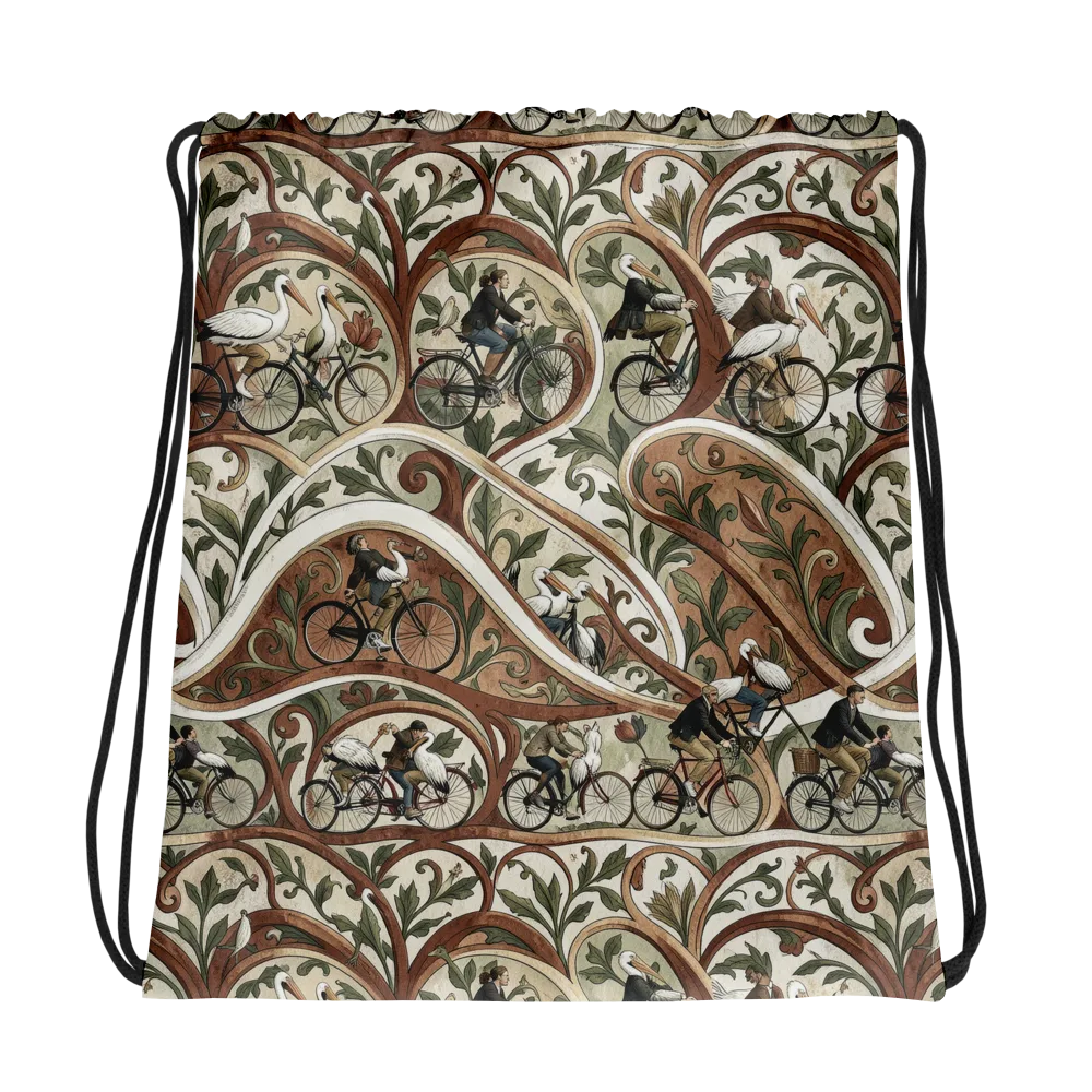 Storks in Motion on Drawstring Bag — Photo