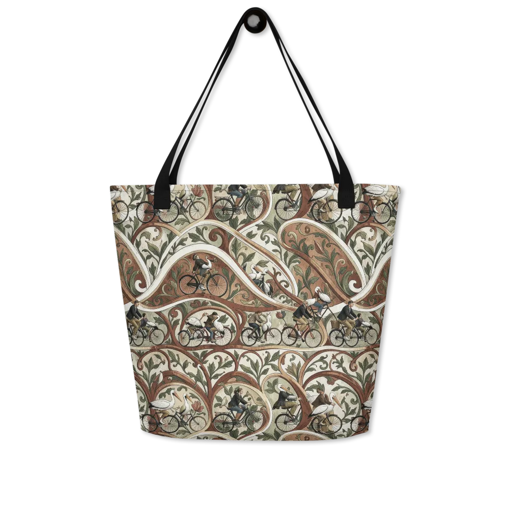 Storks in Motion on Large Tote Bag W/ Pocket — Front