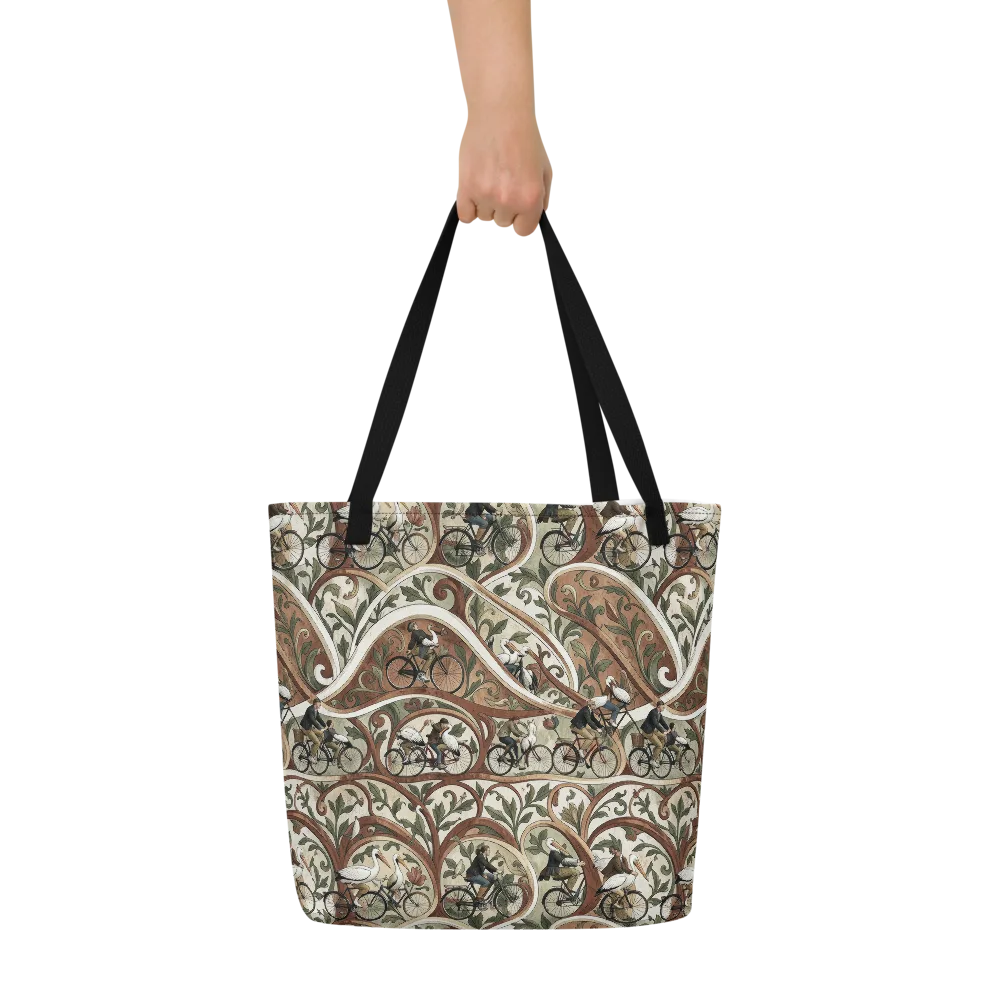 Storks in Motion on Large Tote Bag W/ Pocket — Front