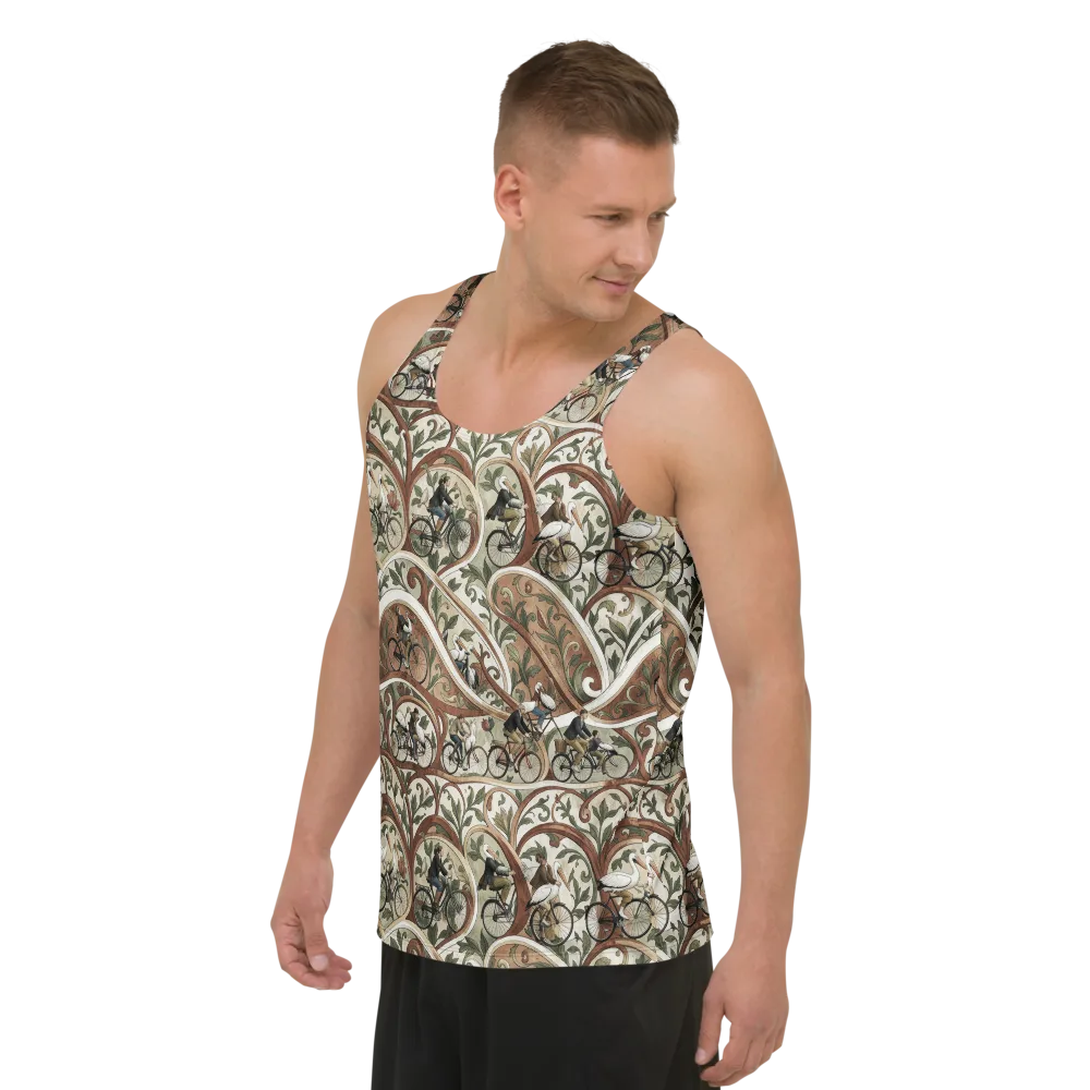 Storks in Motion on Men's Tank Top — Left Front