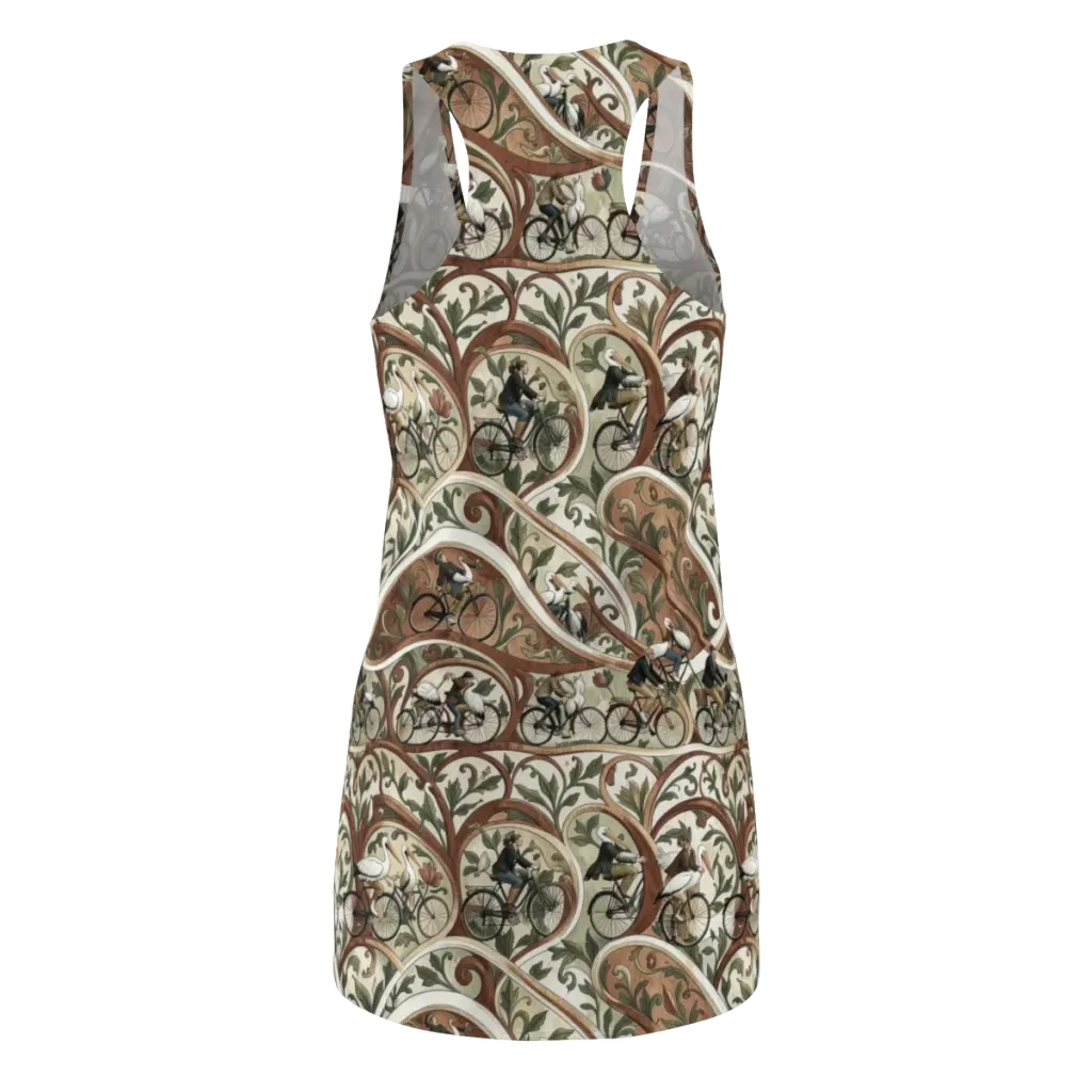 Storks in Motion on Racerback Dress — Back