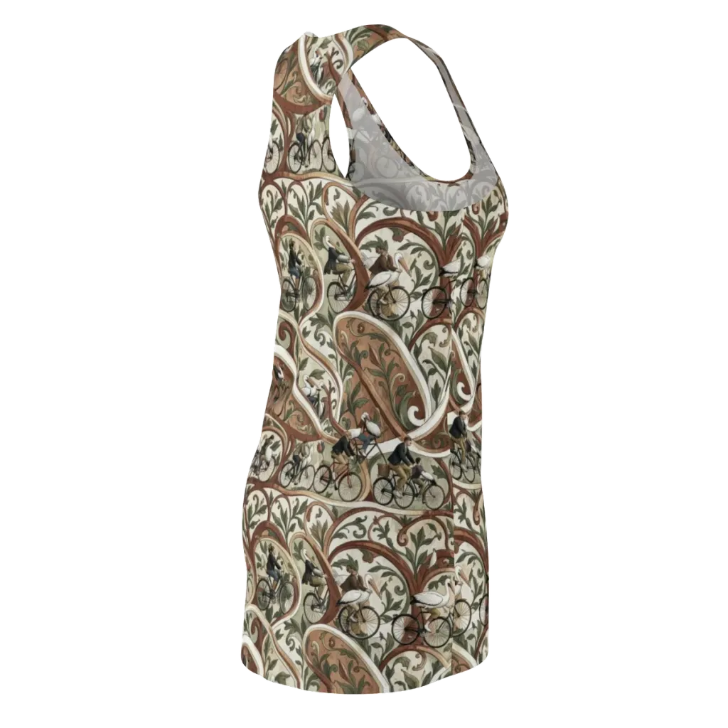 Storks in Motion on Racerback Dress — Back Side