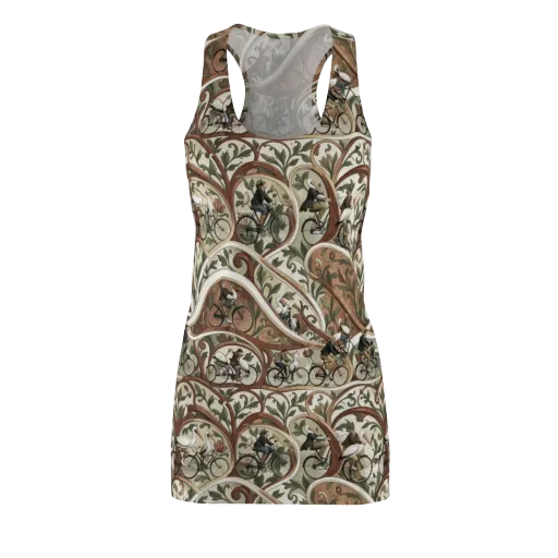 Storks in Motion on a Racerback Dress