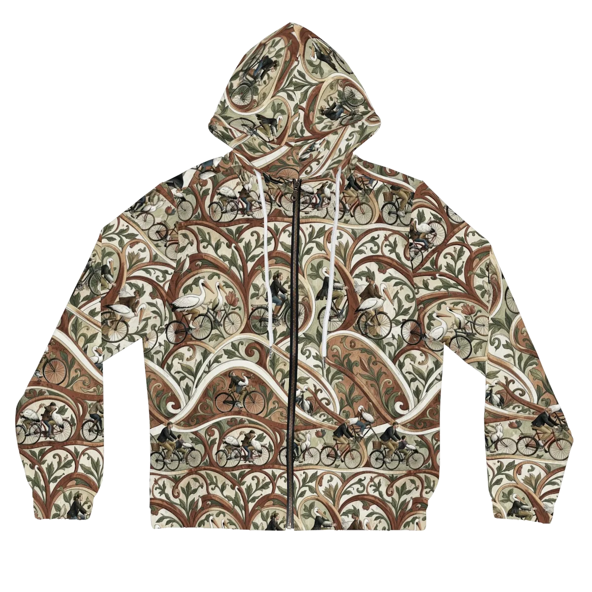 Storks in Motion on Women's Full-Zip Hoodie — Front
