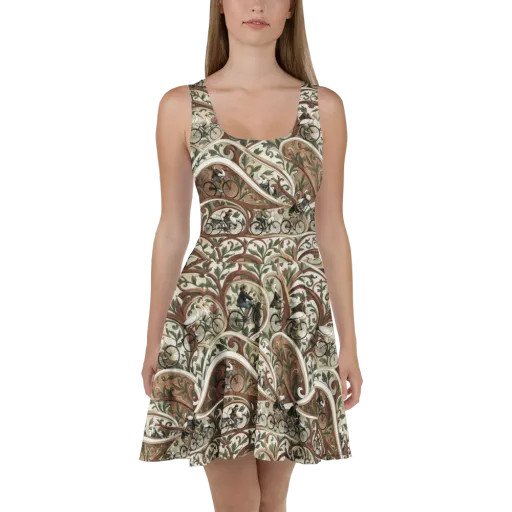 Storks in Motion on a Skater Dress