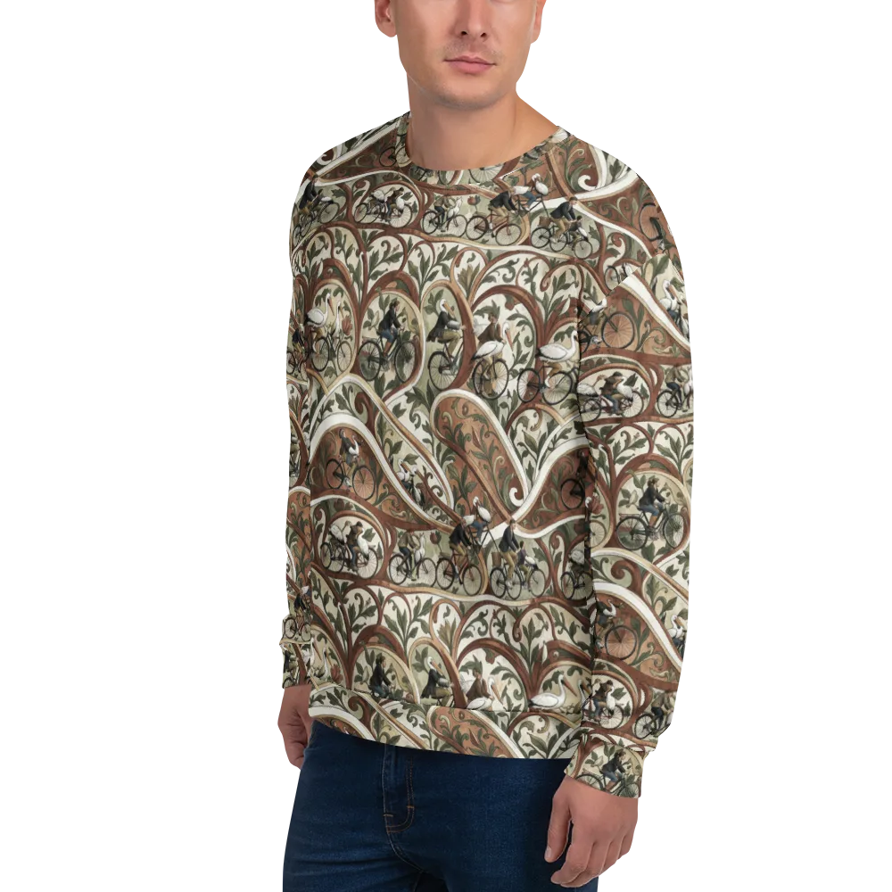 Storks in Motion on Sweatshirt — Left Front