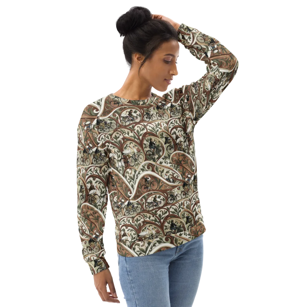 Storks in Motion on Sweatshirt — Right Front