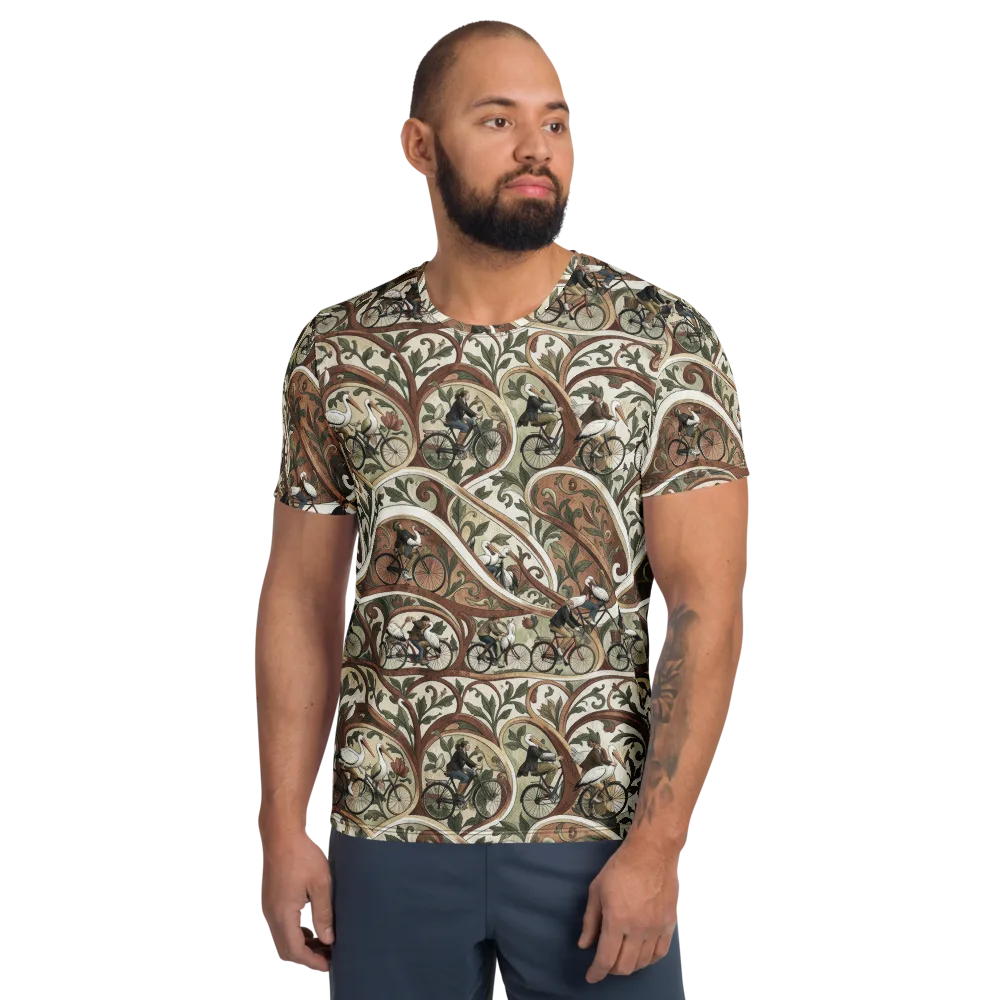 Storks in Motion on Men's Athletic T-Shirt — Front