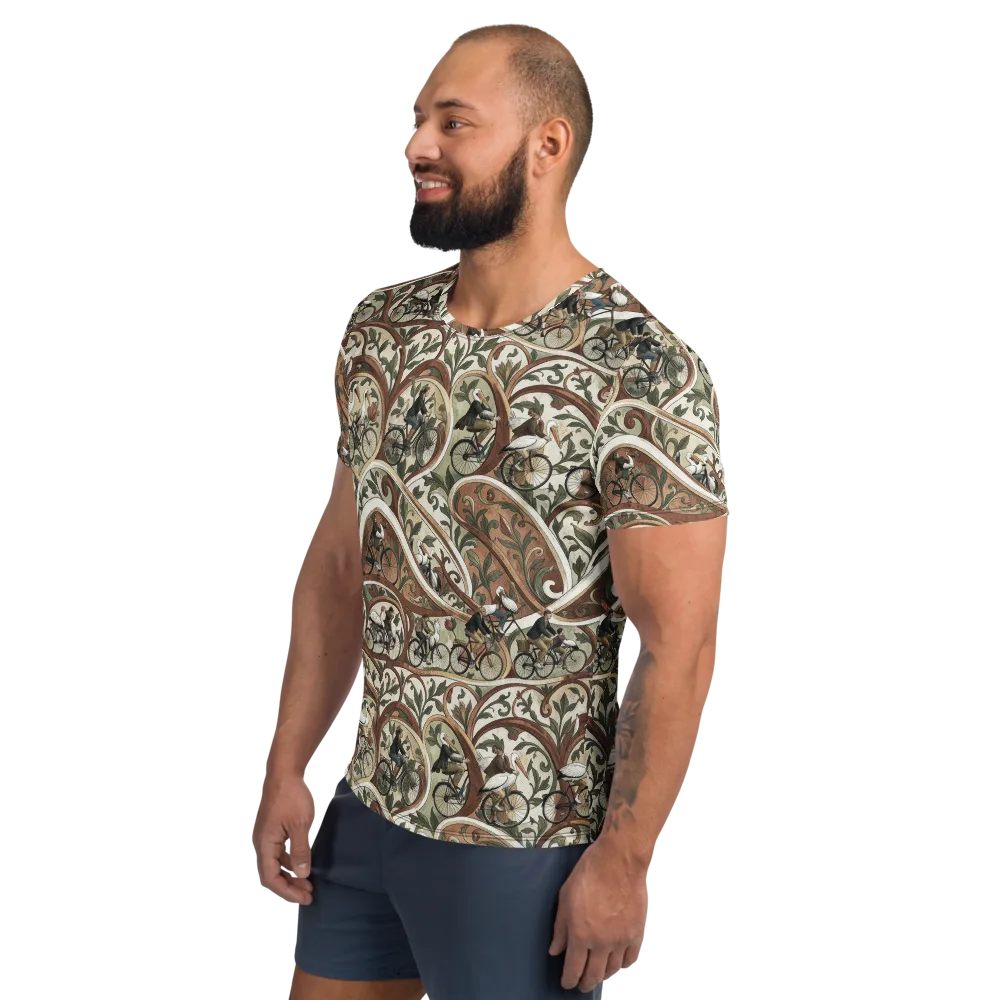 Storks in Motion on Men's Athletic T-Shirt — Left