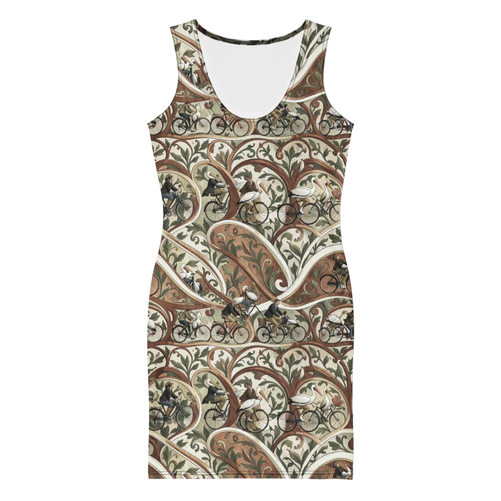 Storks in Motion on Bodycon Dress — Front