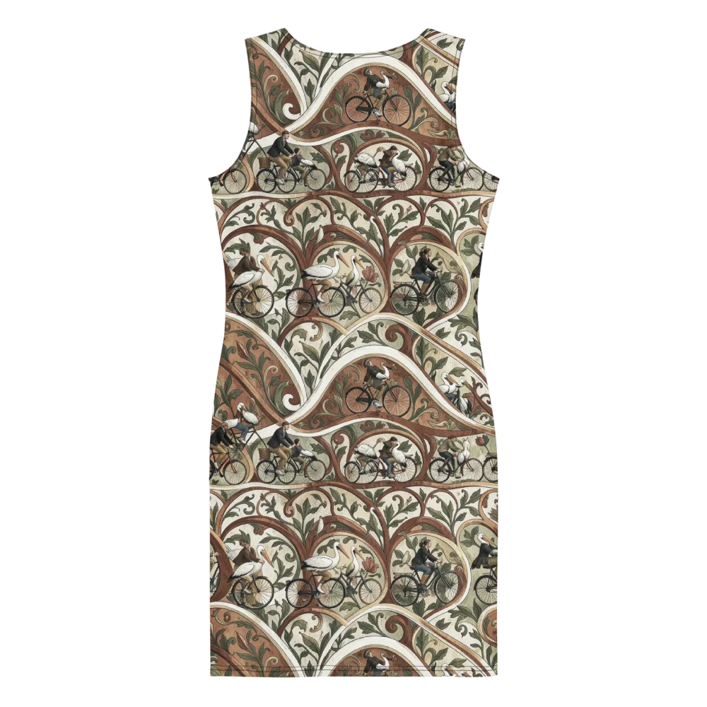 Storks in Motion on Bodycon Dress — Back