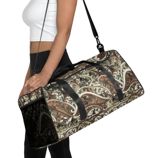 Storks in Motion on a Duffle Bag