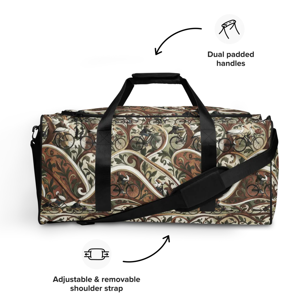 Storks in Motion on Duffle Bag — Front