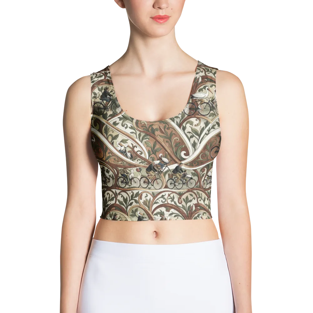 Storks in Motion on Crop Top — Front