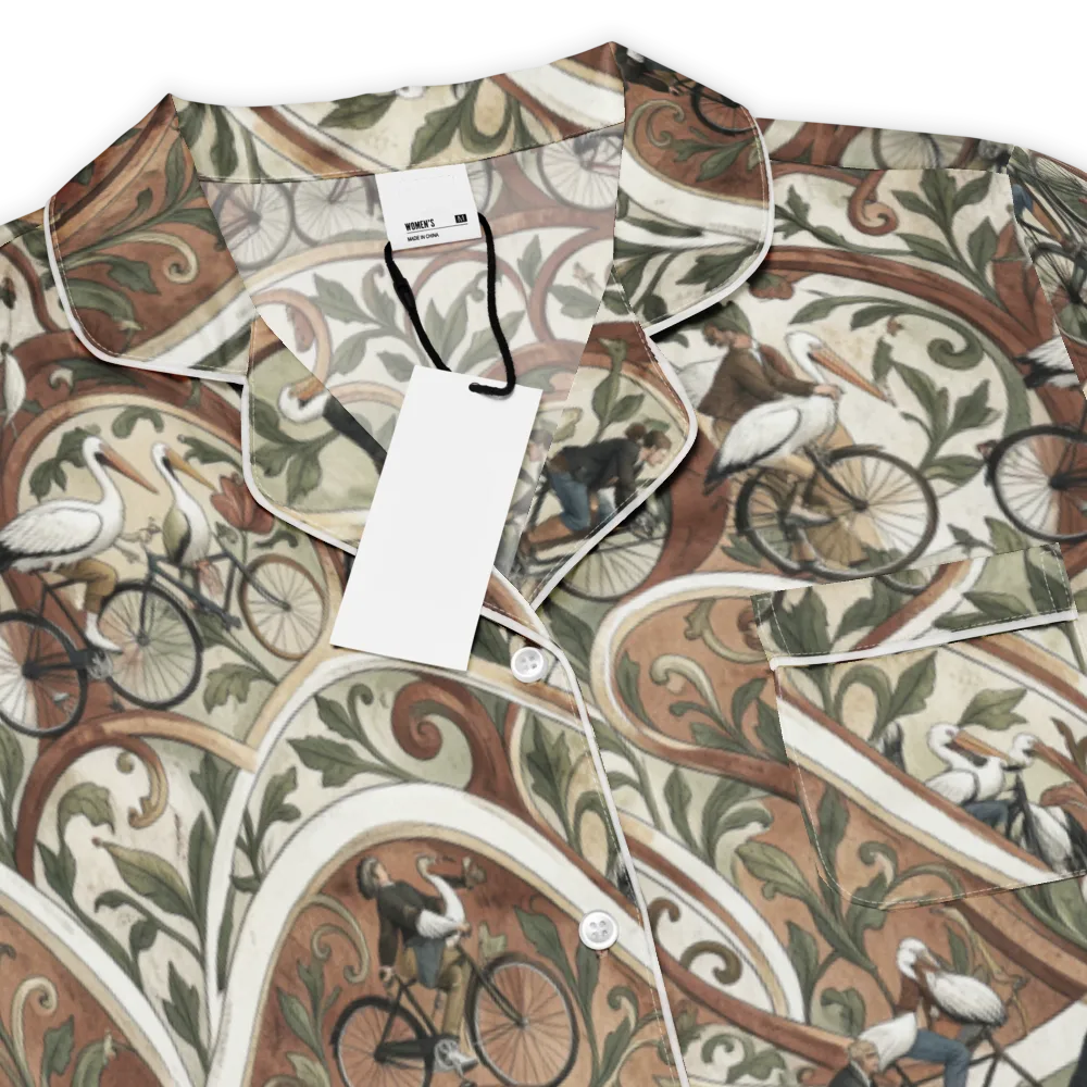 Storks in Motion on Women's Short Sleeve Pajama Top — Product details