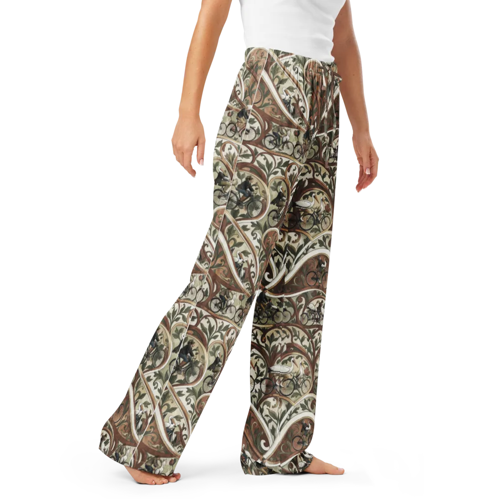 Storks in Motion on Women's Pajama Pants — Right Front