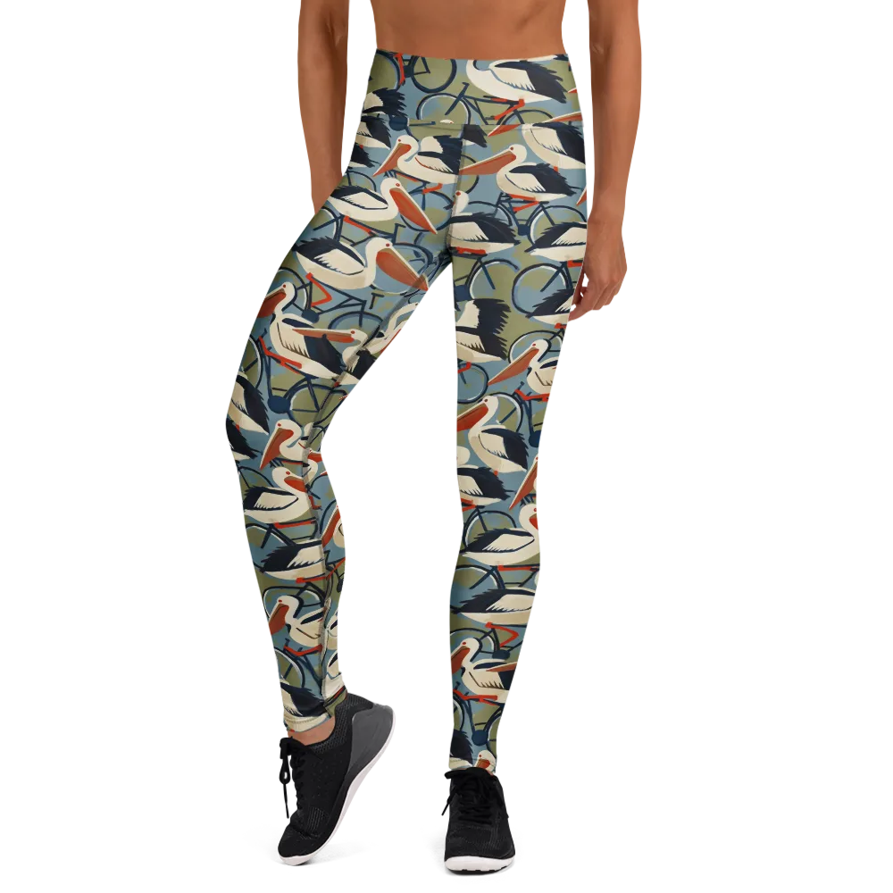 Pelican Cycle on Yoga Leggings — Front
