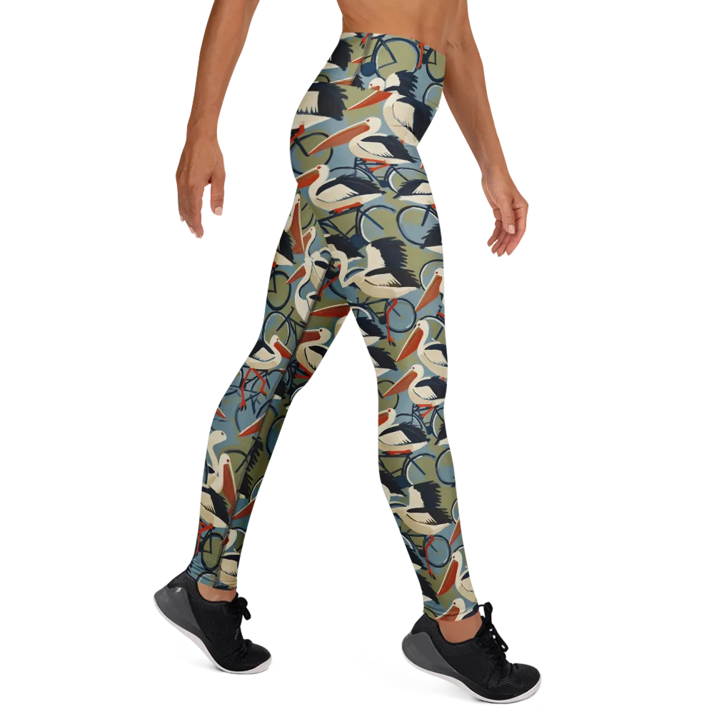 Pelican Cycle on Yoga Leggings — Right