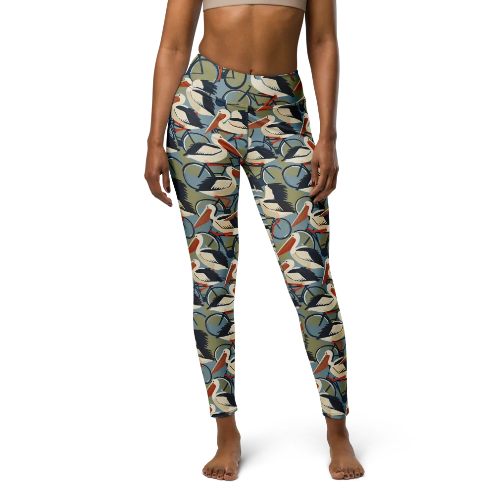 Pelican Cycle on Yoga Leggings — Front