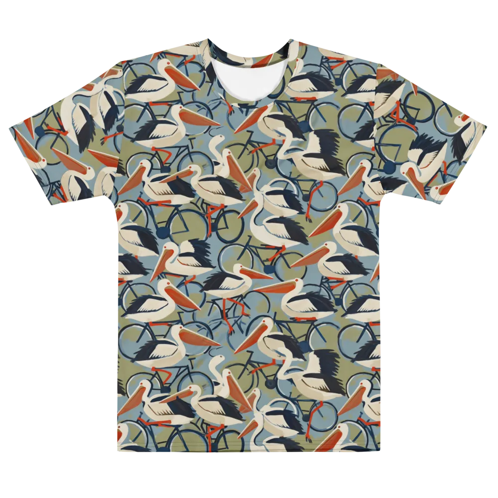 Pelican Cycle on Men's Cotton Crew Neck T-Shirt — Front