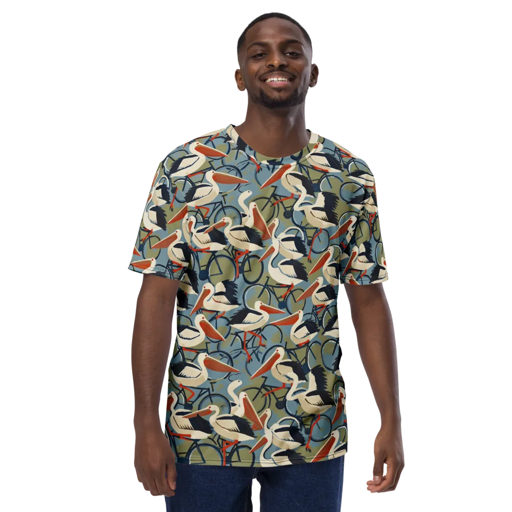 Pelican Cycle on Men's Crew Neck T-Shirt — Front