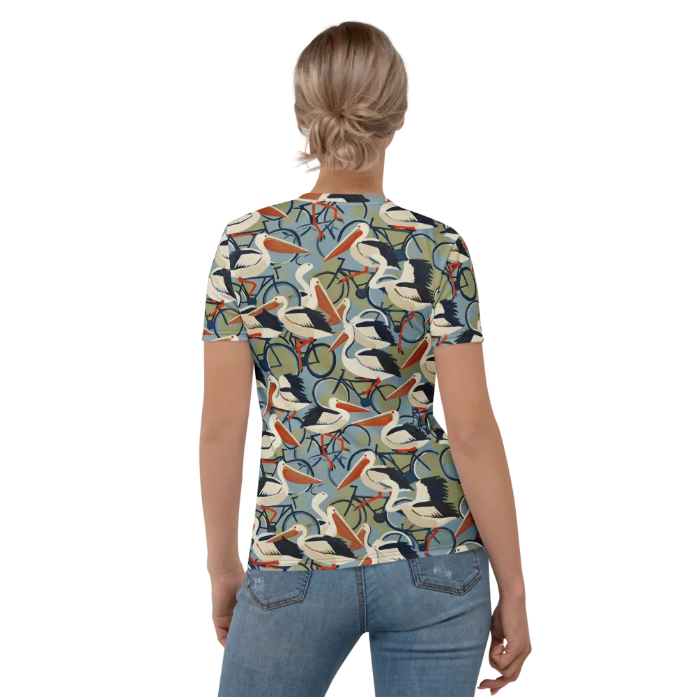Pelican Cycle on Women's Crew Neck T-Shirt — Back