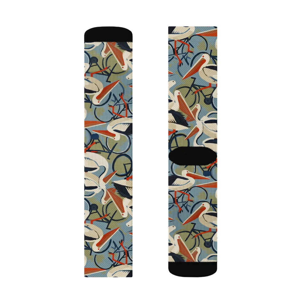 Pelican Cycle on Socks — Left Sock
