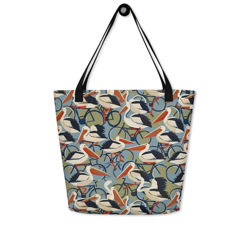 Pelican Cycle on Large Tote Bag W/ Pocket — Front