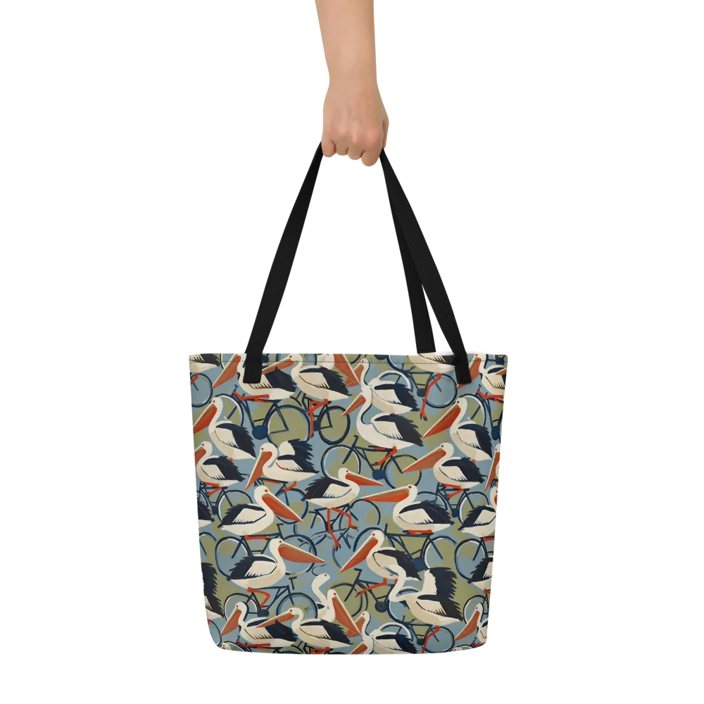 Pelican Cycle on Large Tote Bag W/ Pocket — Front