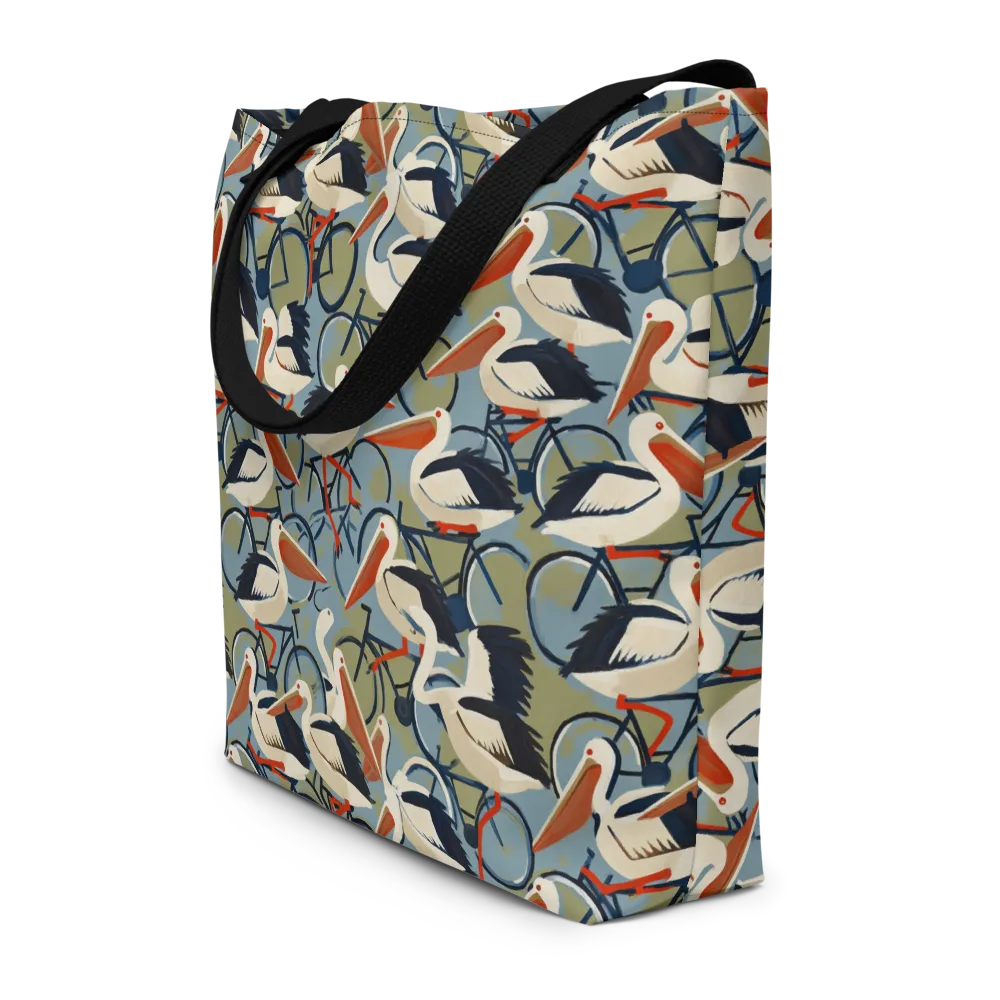 Pelican Cycle on Large Tote Bag W/ Pocket — Front