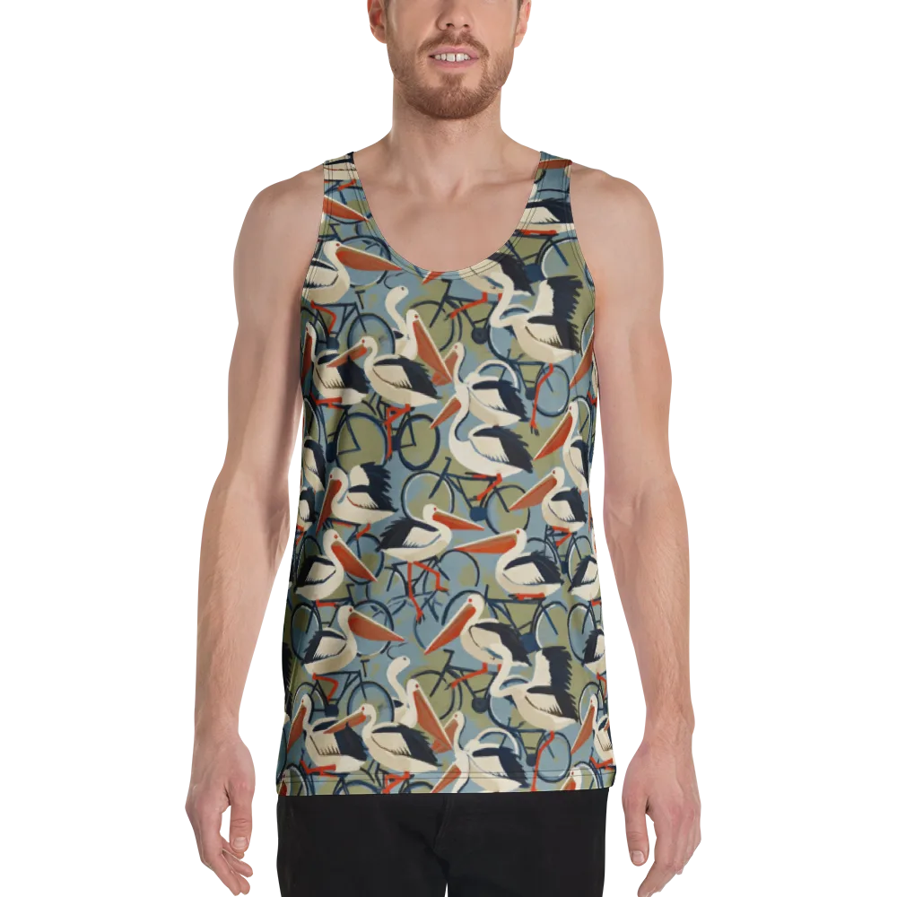 Pelican Cycle on Men's Tank Top — Front
