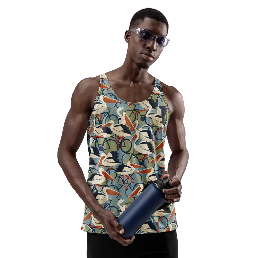 Pelican Cycle on Men's Tank Top — Front