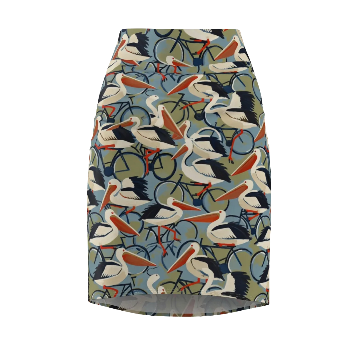 Pelican Cycle on Pencil Skirt — Front