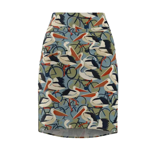 Pelican Cycle on a Pencil Skirt