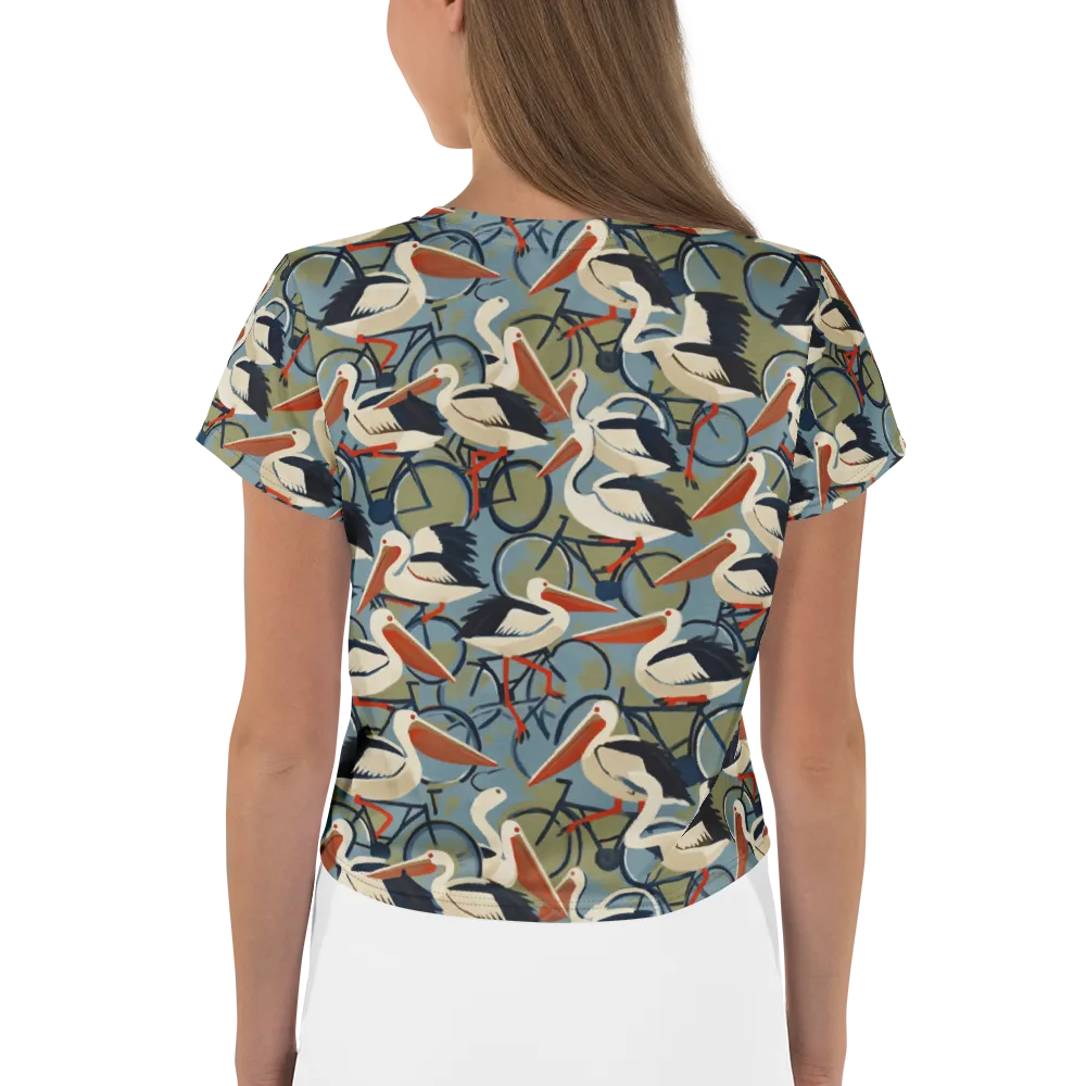 Pelican Cycle on Crop Tee — Back
