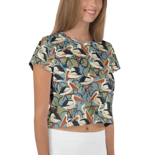 Pelican Cycle on a Crop Tee
