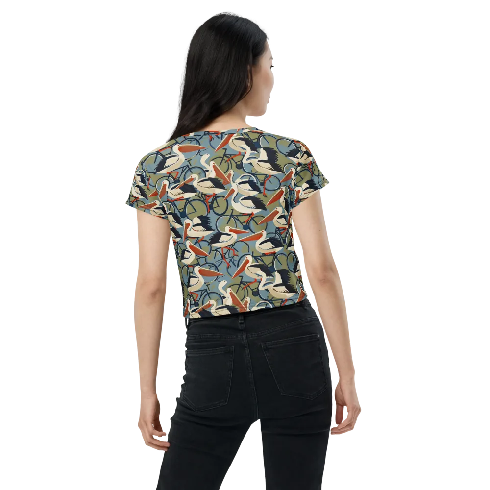 Pelican Cycle on Crop Tee — Back
