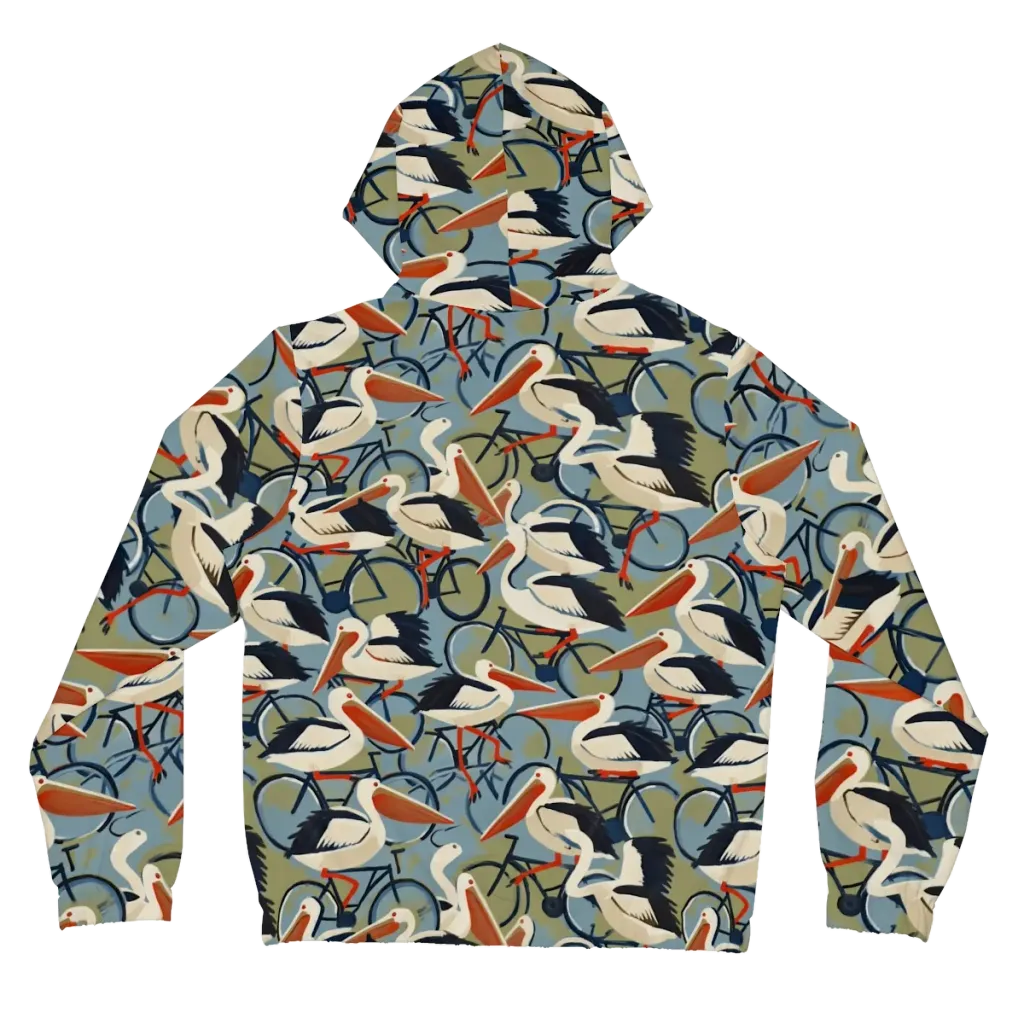 Pelican Cycle on Women's Full-Zip Hoodie — Back