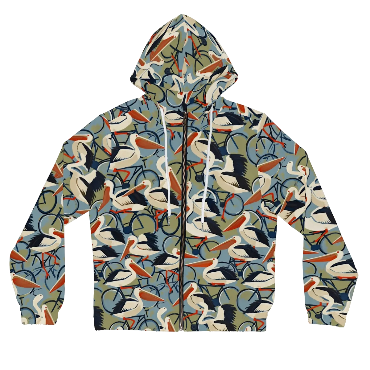 Pelican Cycle on Women's Full-Zip Hoodie — Front