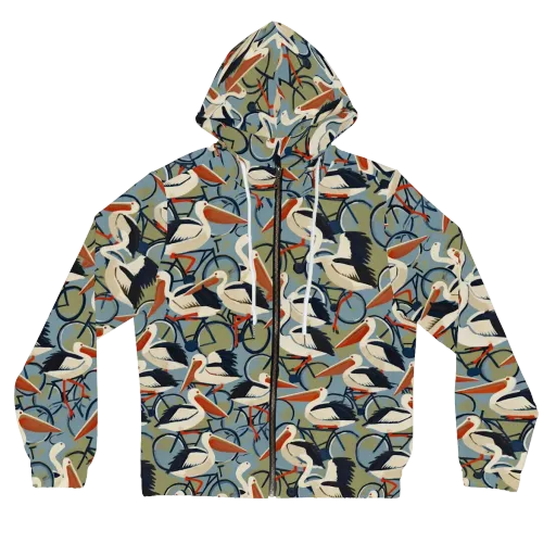 Pelican Cycle on a Women's Full-Zip Hoodie